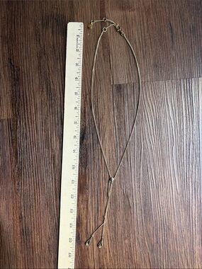 DKNY Gold-Tone Y Drop Necklace 15”